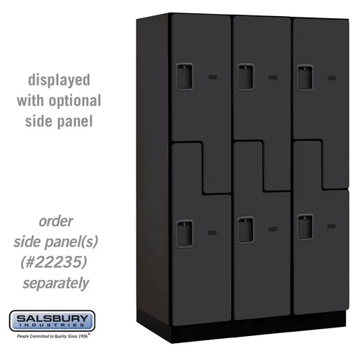 Extra Wide Designer Wood Locker - Double Tier S Style - 3 Wide - 6 Feet High - 21 Inches Deep