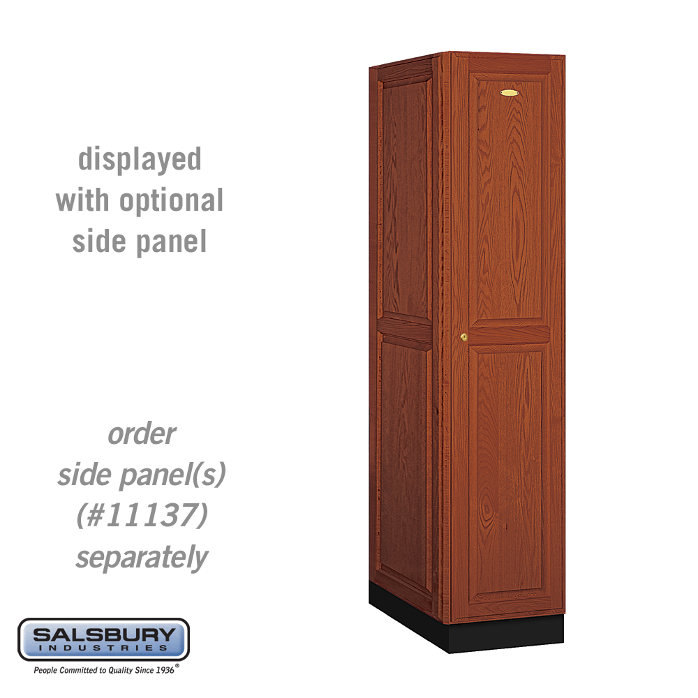 16" Wide Single Tier Solid Oak Executive Wood Locker - 1 Wide - 6 Feet High - 24 Inches Deep - Choose Color