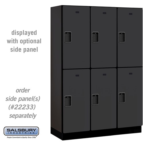 18" Wide Double Tier Designer Wood Locker - 3 Wide - 6 Feet High - 18 Inches Deep