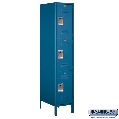 18" Wide Triple Tier Standard Metal Locker - 1 Wide - 6 Feet High - 21 Inches Deep