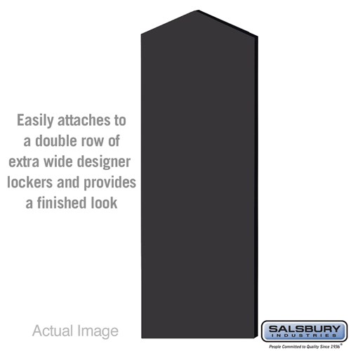 Double End Side Panel - for 24 Inch Deep Designer Wood Locker - with Sloping Hood