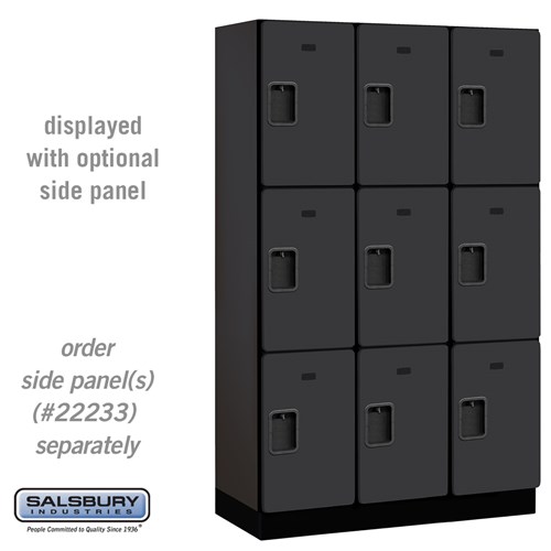 Extra Wide Designer Wood Locker - Triple Tier - 3 Wide - 6 Feet High - 18 Inches Deep