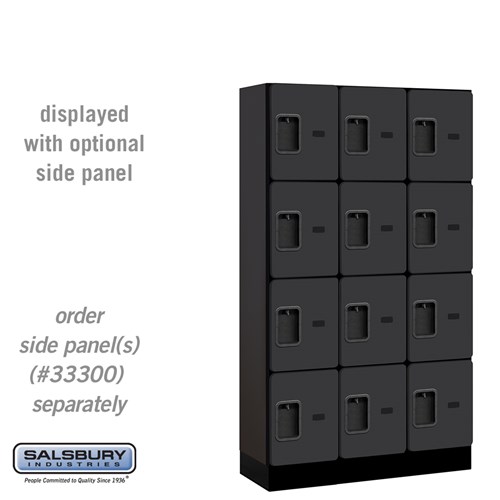 12" Wide Four Tier Designer Wood Locker - 3 Wide - 5 Feet High - 15 Inches Deep