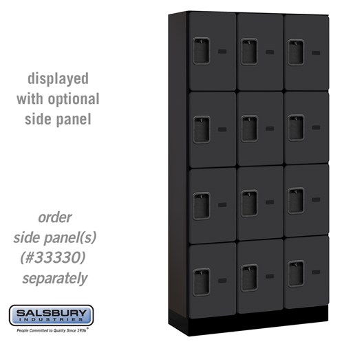 12" Wide Four Tier Designer Wood Locker - 3 Wide - 6 Feet High - 15 Inches Deep