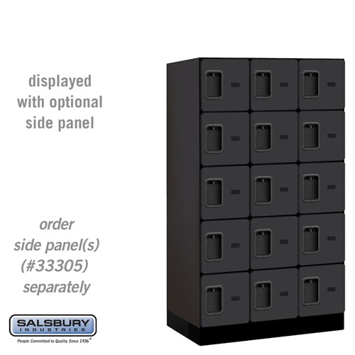 12" Wide Five Tier Box Style Designer Wood Locker - 3 Wide - 5 Feet High - 21 Inches Deep