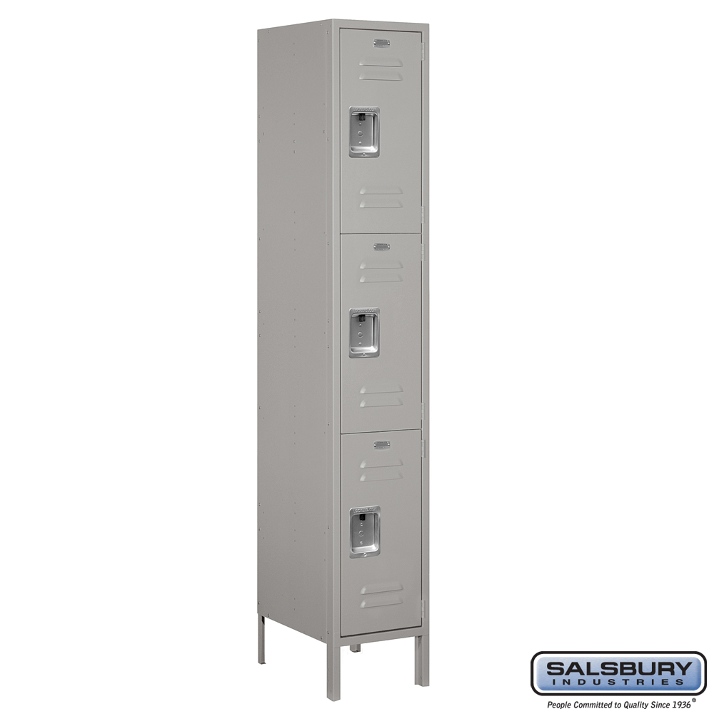Extra Wide Standard Metal Locker - Triple Tier - 1 Wide - 6 Feet High - 18 Inches Deep