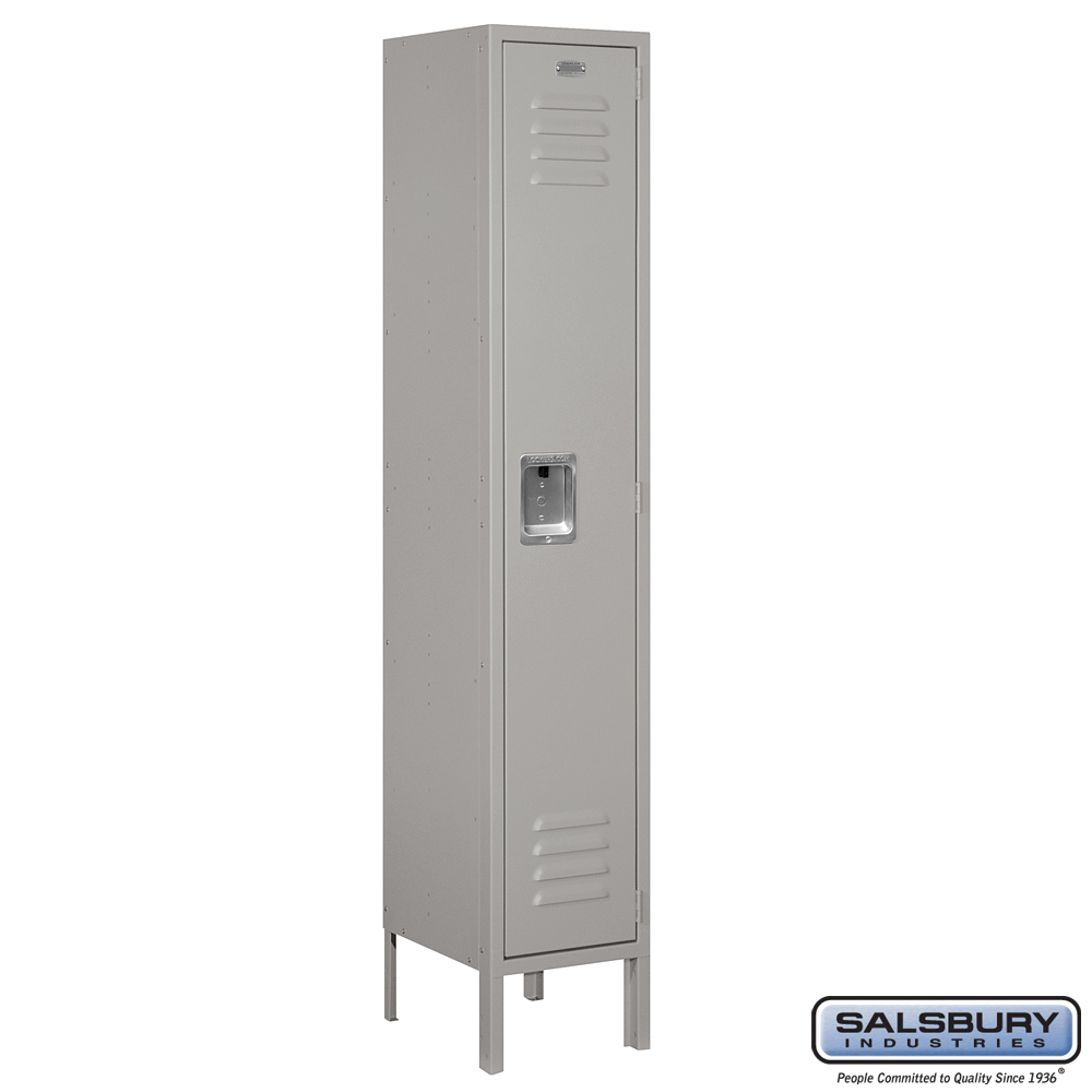 Standard Metal Locker - Single Tier - 1 Wide - 5 Feet High - 12 Inches Deep