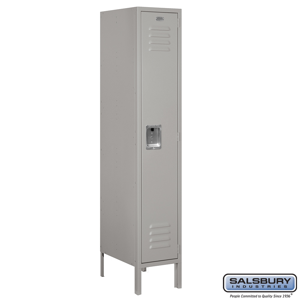 Standard Metal Locker - Single Tier - 1 Wide - 5 Feet High - 18 Inches Deep