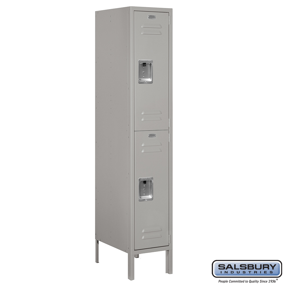 Standard Metal Locker - Double Tier - 1 Wide - 5 Feet High - 18 Inches Deep