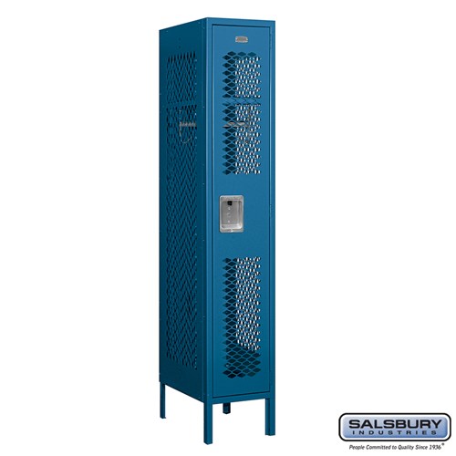 12" Wide Single Tier Vented Metal Locker - 1 Wide - 5 Feet High - 18 Inches Deep