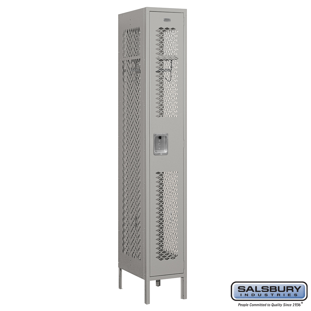 Vented Metal Locker - Single Tier - 1 Wide - 6 Feet High - 18 Inches Deep