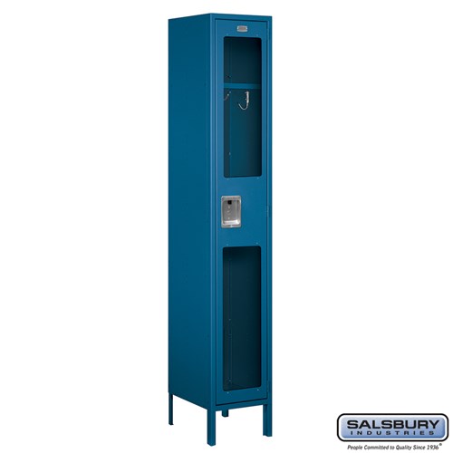 15" Wide Single Tier See-Through Metal Locker - 1 Wide - 6 Feet High - 15 Inches Deep