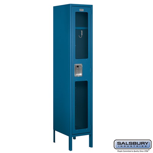 12" Wide Single Tier See-Through Metal Locker - 1 Wide - 5 Feet High - 15 Inches Deep