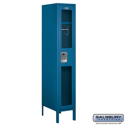 12" Wide Single Tier See-Through Metal Locker - 1 Wide - 5 Feet High - 18 Inches Deep