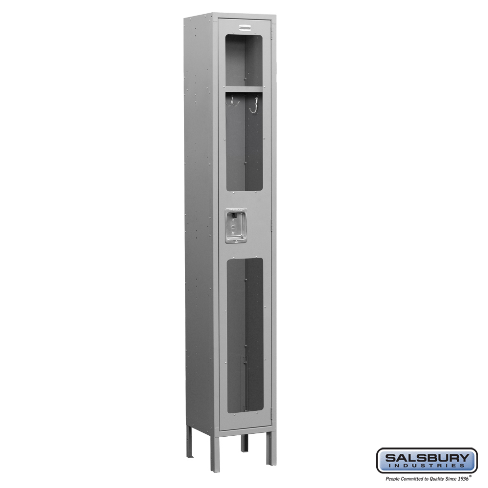 See-Through Metal Locker - Single Tier - 1 Wide - 6 Feet High - 15 Inches Deep