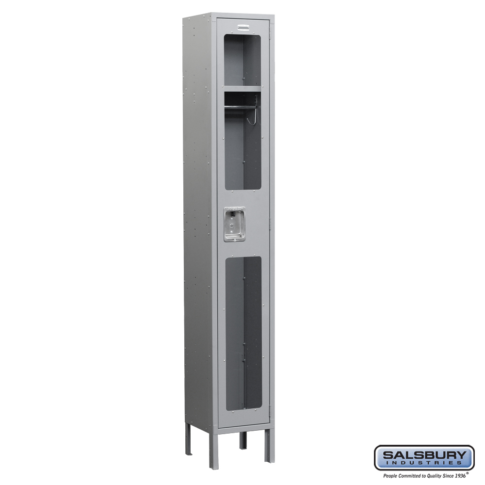 See-Through Metal Locker - Single Tier - 1 Wide - 6 Feet High - 18 Inches Deep